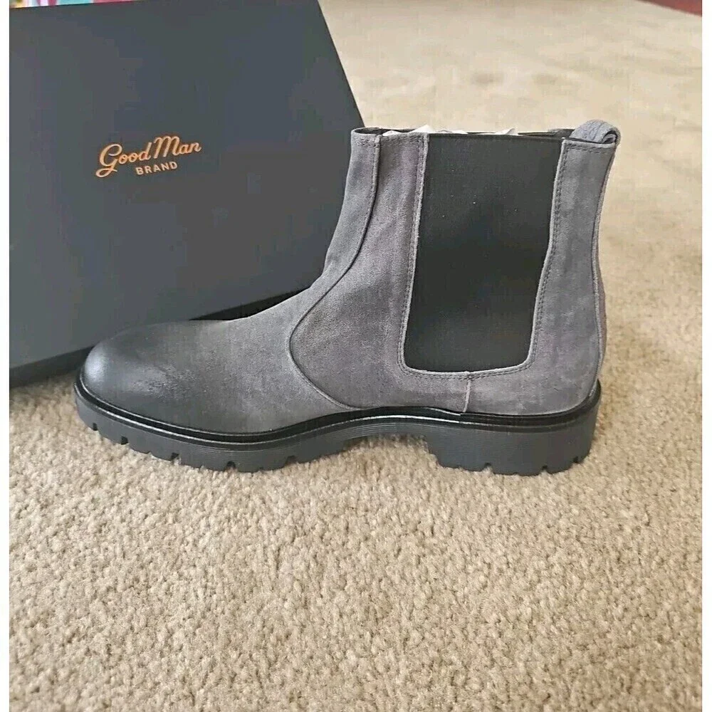 Good Man Brand Leather Chelsea Boots Size 12 Charcoal